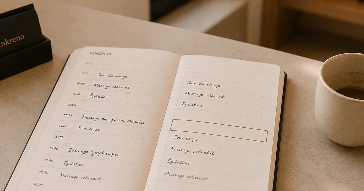 Agenda de rendez-vous avec un créneau annulé au dernier moment
