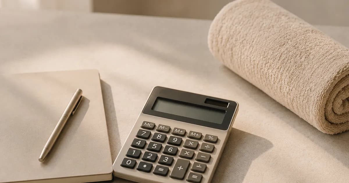 Calcul du prix d'un soin spa avec produits et matériel de bien-être